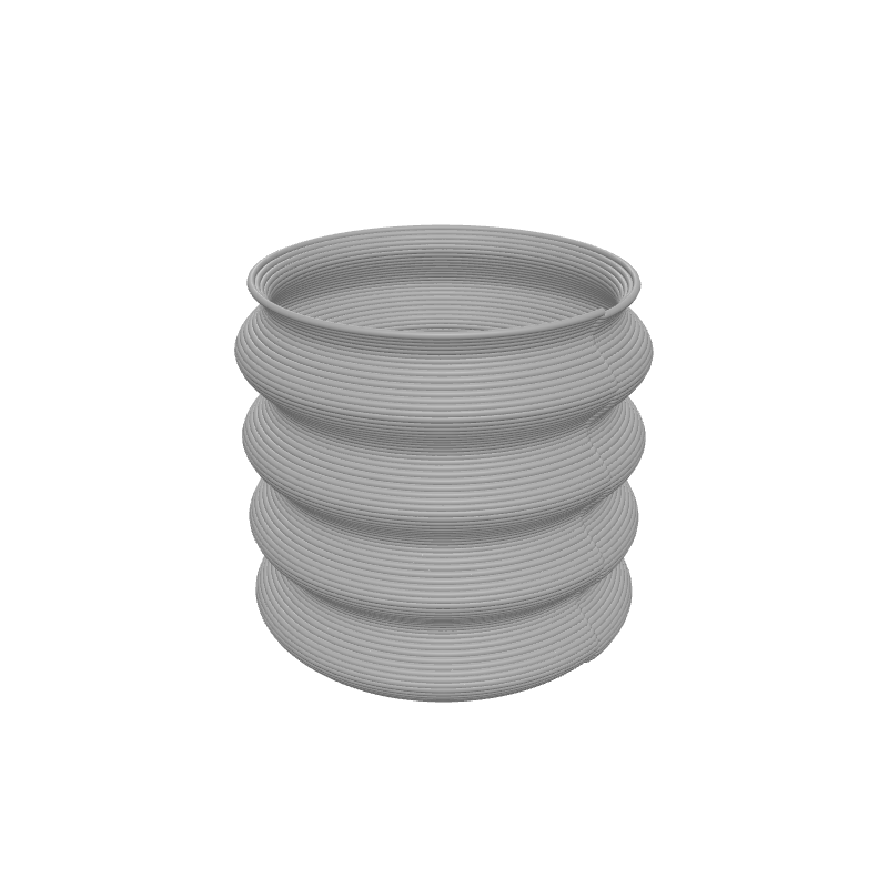 A vase with horizontal sine-wave ripples